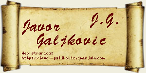 Javor Galjković vizit kartica